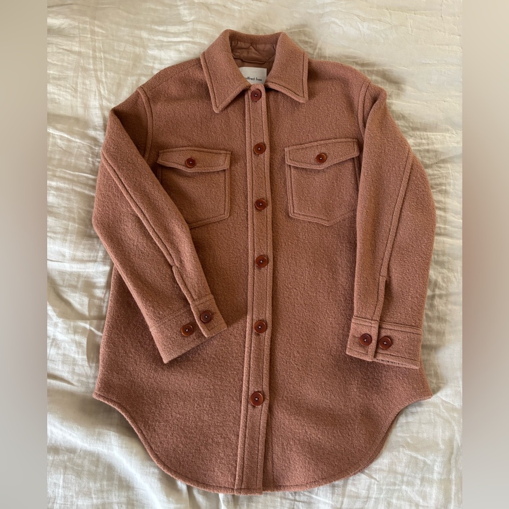 Aritzia Wilfred Free The Ganna Shirt Jacket - Merino Wool - Size S